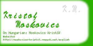 kristof moskovics business card