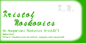 kristof moskovics business card